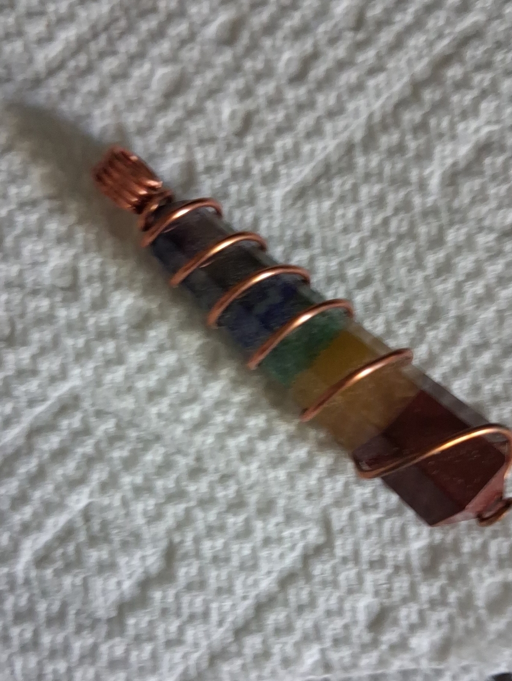 Chakra Layered Point Pendant in Copper - Multicolor